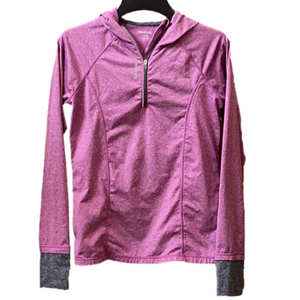 REEBOK lightweight purplish-pink hooded quarter zip pullover. Women’s medium